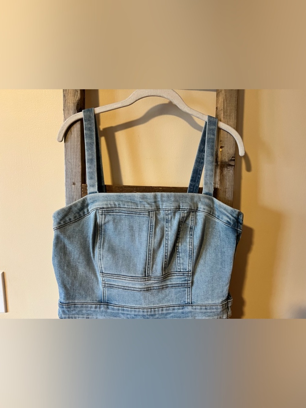 Mother Pocket Hustler Denim Overall Dress in the color when in Rome size 30 US 8 - Picture 7 of 16